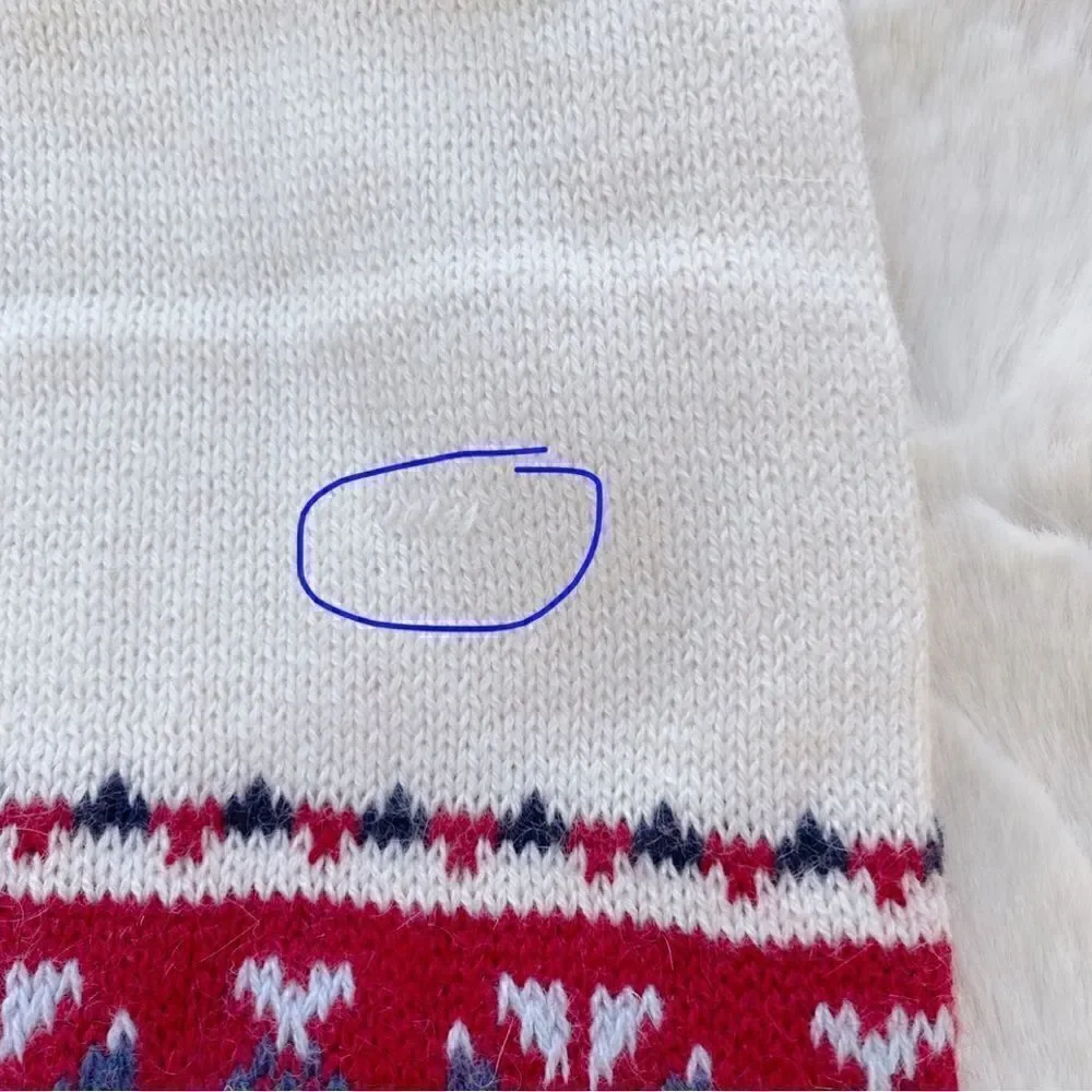 VINTAGE Joules Fair Isle Winter Nordic Pattern Scarf White Blue Red women’s